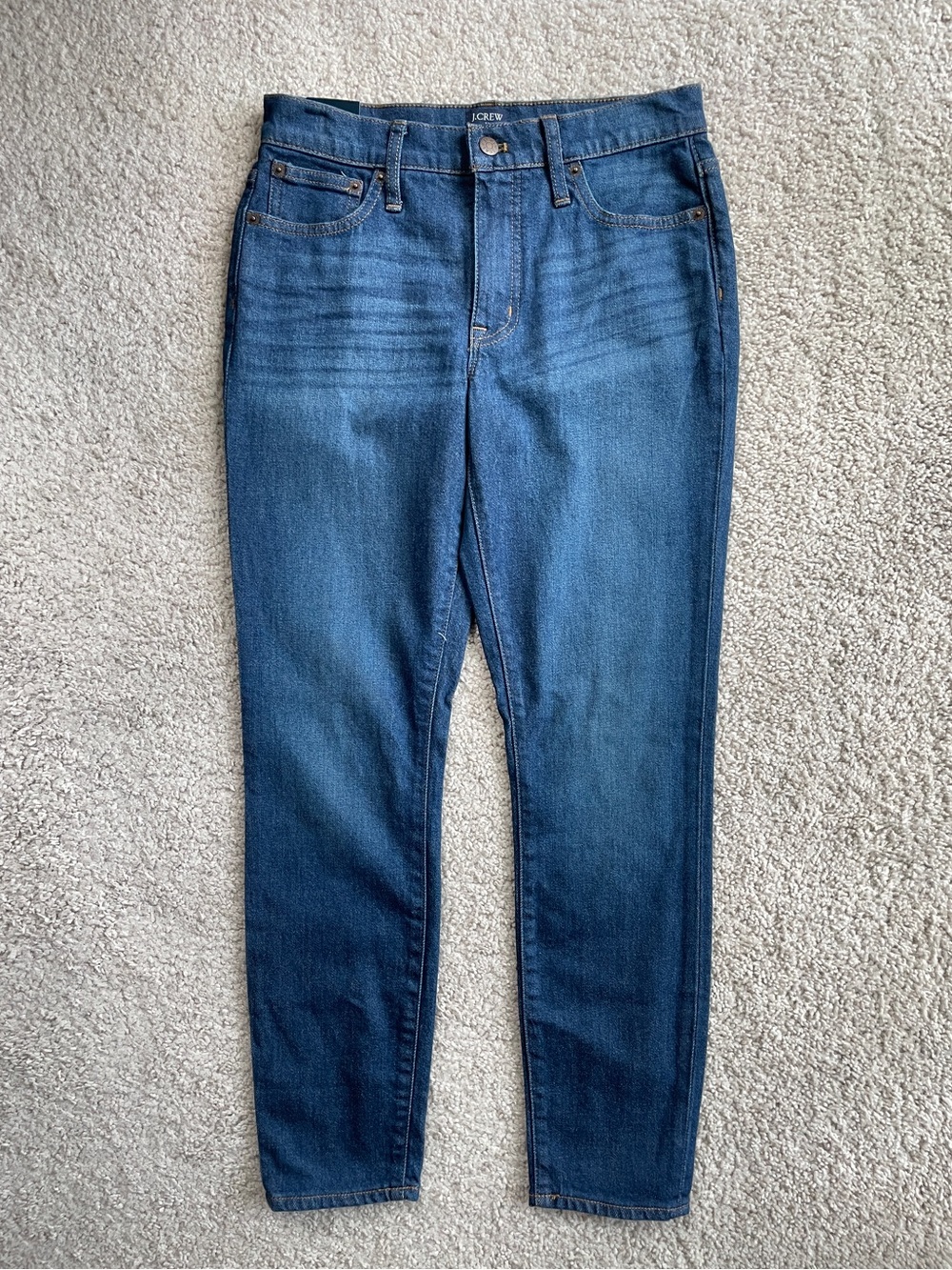 J. Crew Factory 9" High Rise Dark Blue Wash Denim Skinny Jeans Size 26